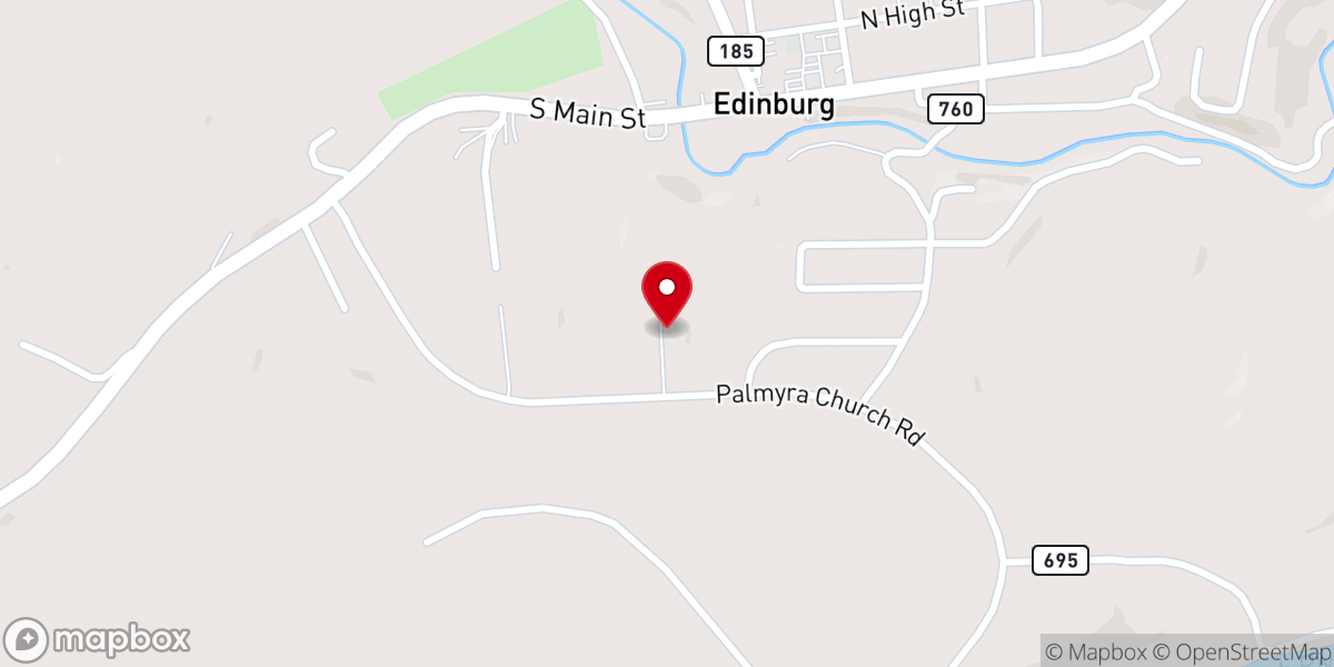 Map showing location of Waterbrook Brethren Church
