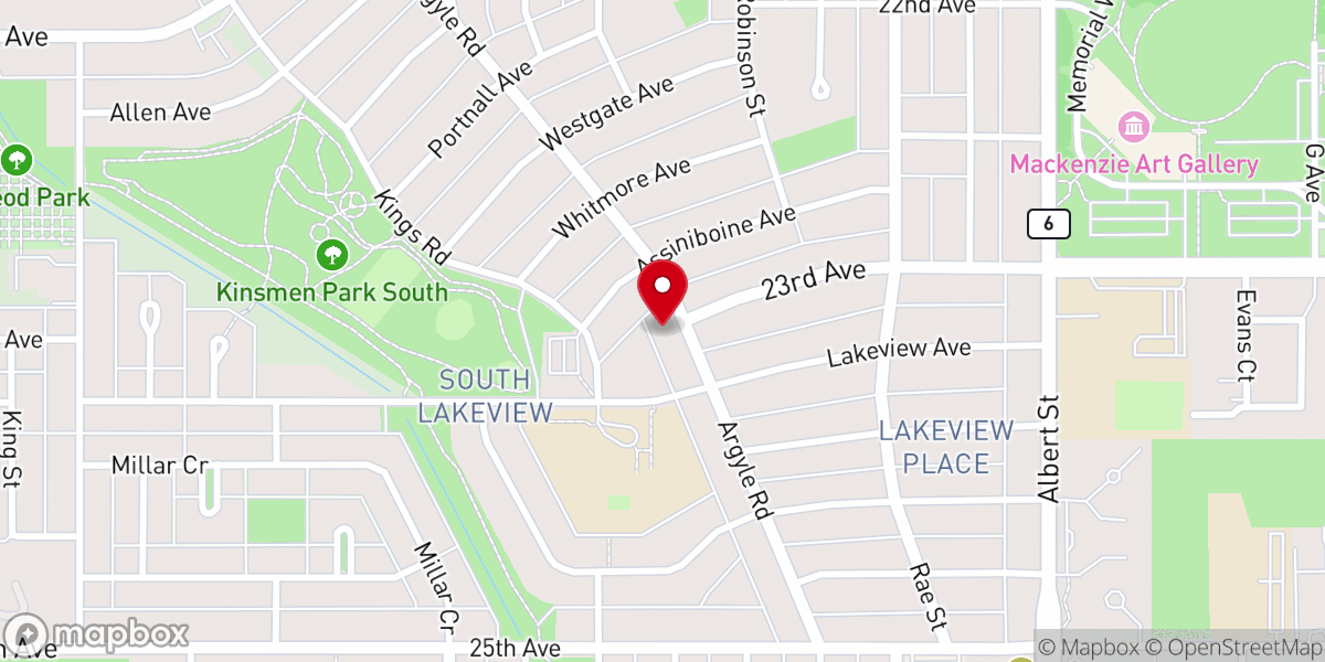 Map showing location of Argyle Road Baptist Church