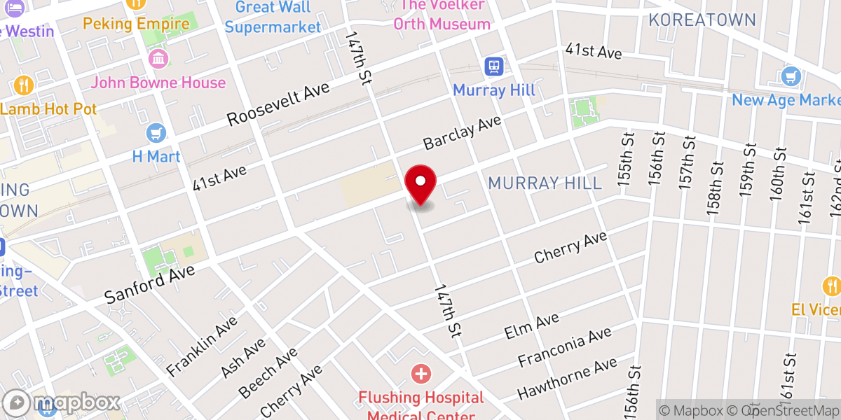 Map showing location of Tenrikyo Mission NY Center