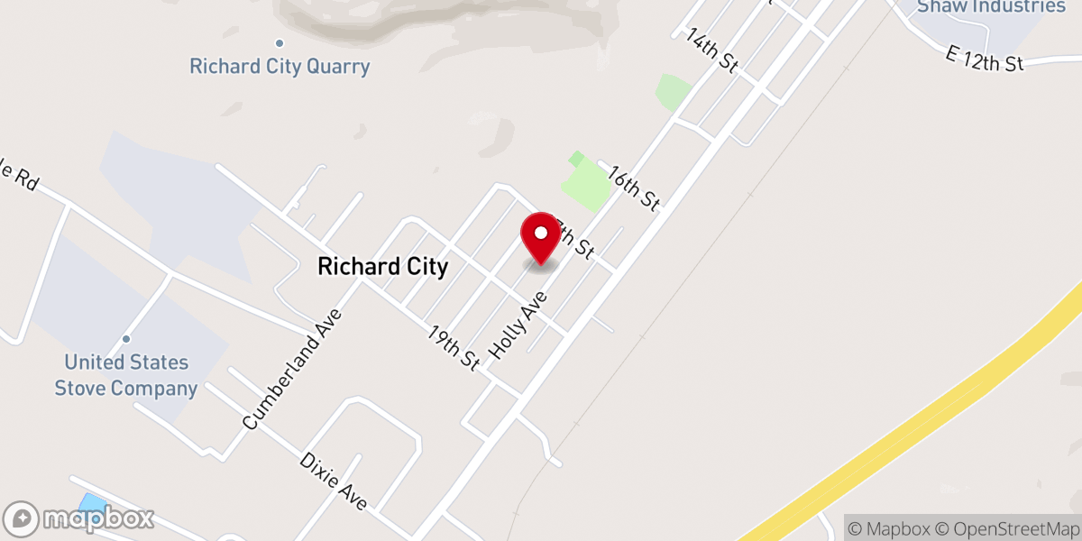 Map showing location of Richard City Cumberland Presby