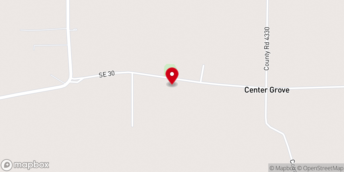 Map showing location of Center Grove Church
