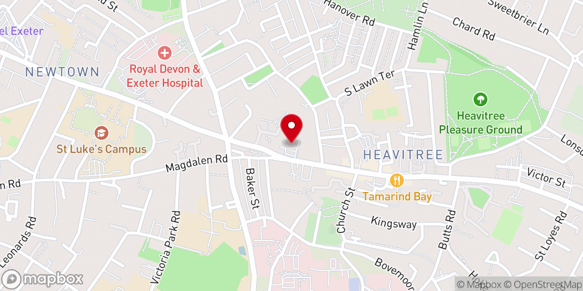 Map showing location of Blessed Sacrament Church
