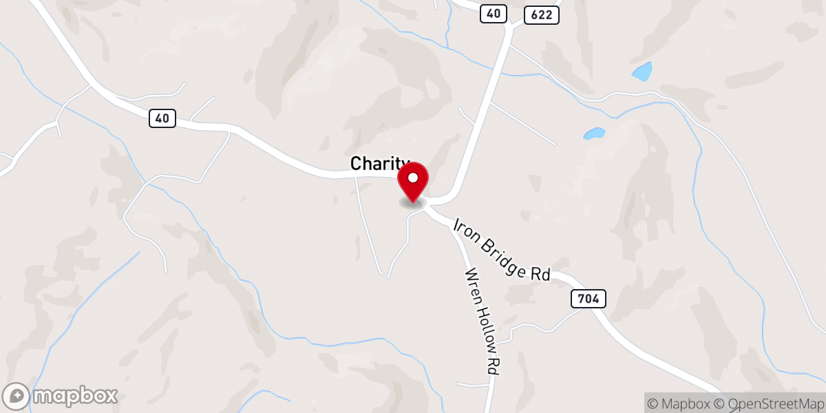 Map showing location of Charity Primitive Baptist Church