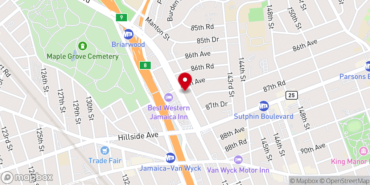 Map showing location of New Life Christian Store - New York