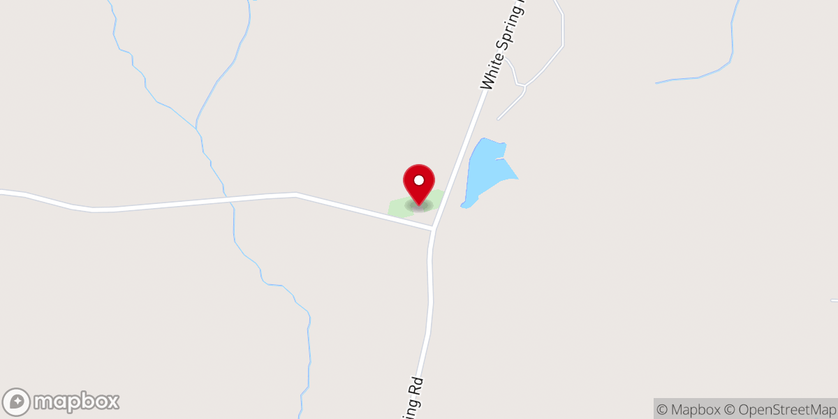 Map showing location of White Springs Baptist Church