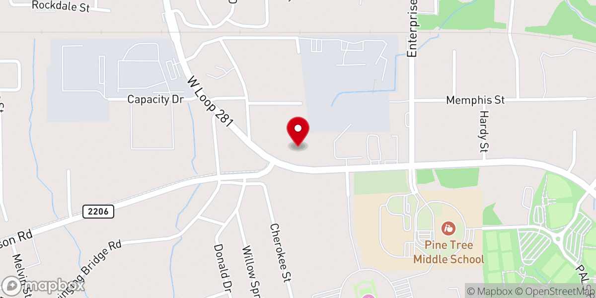 Map showing location of Willow Springs Baptist Church