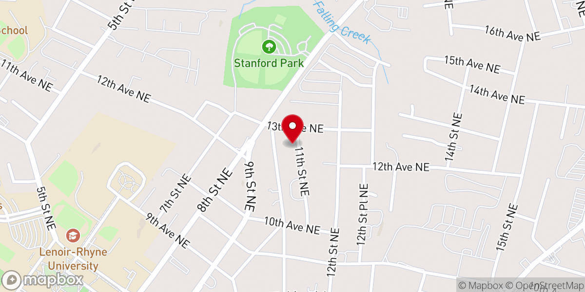 Map showing location of Pilgrim Baptist Church Hickory