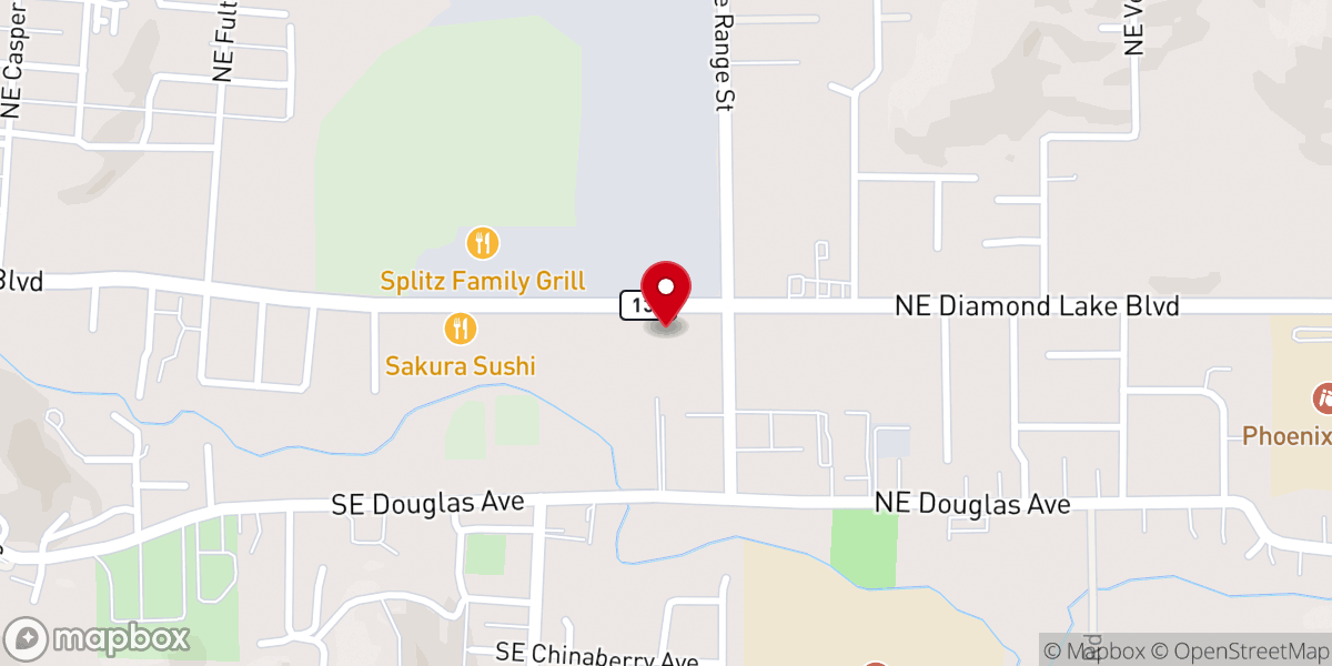 Map showing location of Roseburg Dream Center
