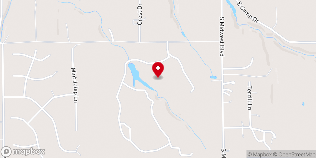 Map showing location of Twin Cedars