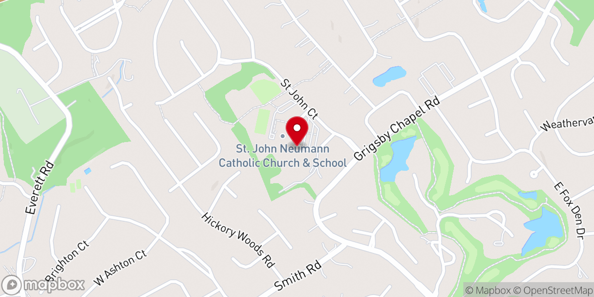 Map showing location of St. John Neumann Catholic School