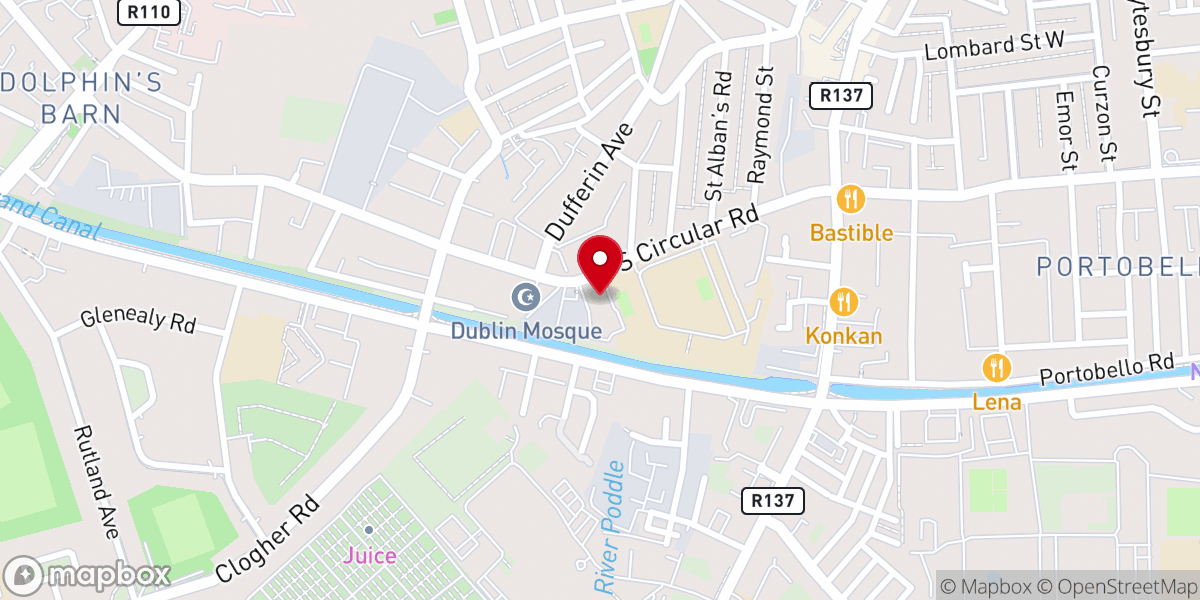 Map showing location of All Nations Church Dublin