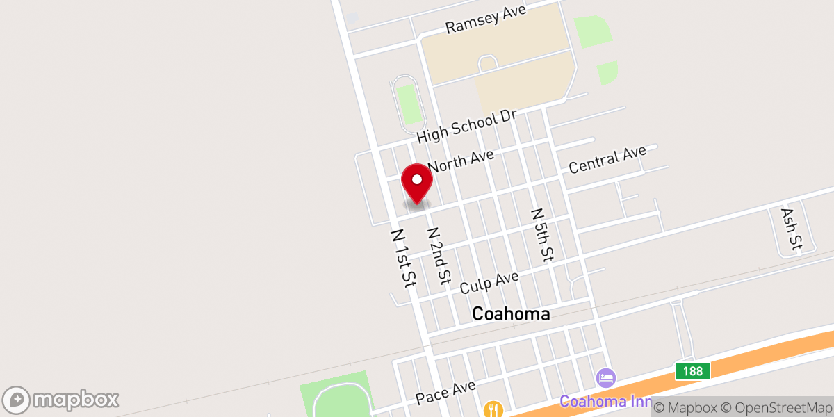 Map showing location of Church of Christ