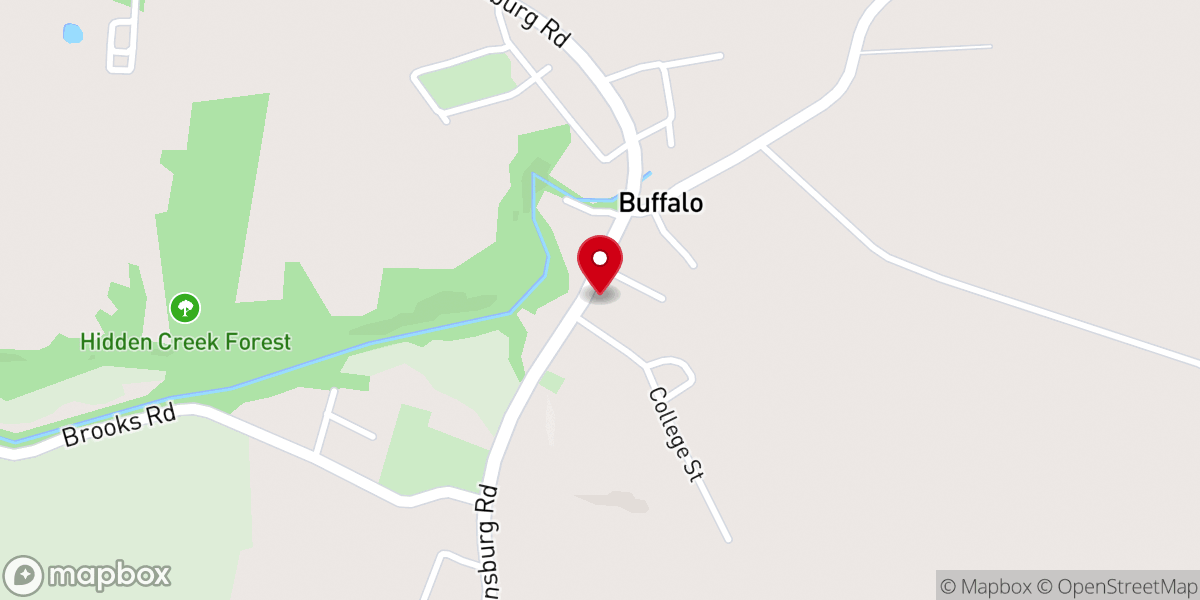 Map showing location of Buffalo Baptist Curch