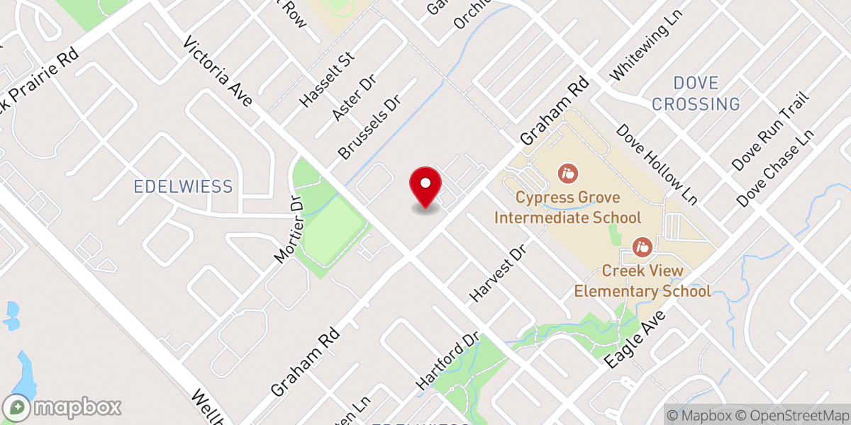 Map showing location of Brazos Valley Church of Christ
