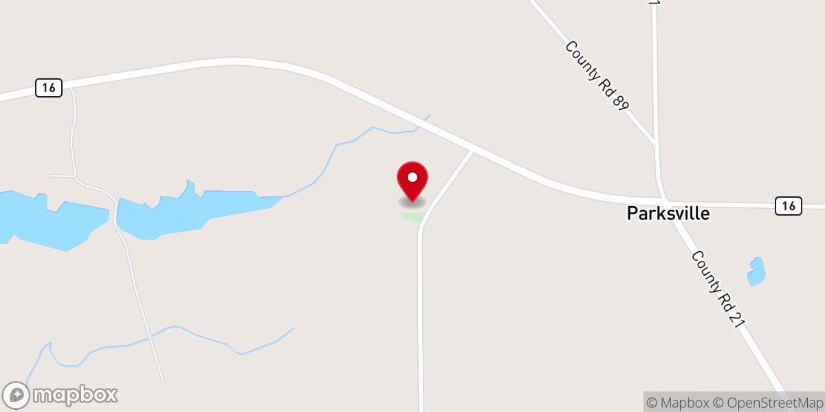 Map showing location of Parksville Missionary Baptist Church