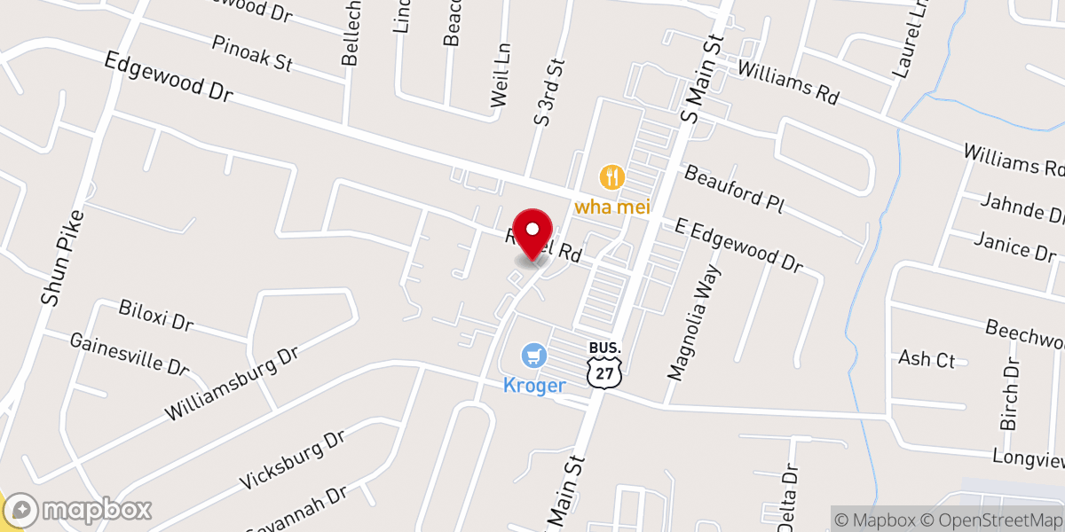 Map showing location of Harmony Fellowship Church