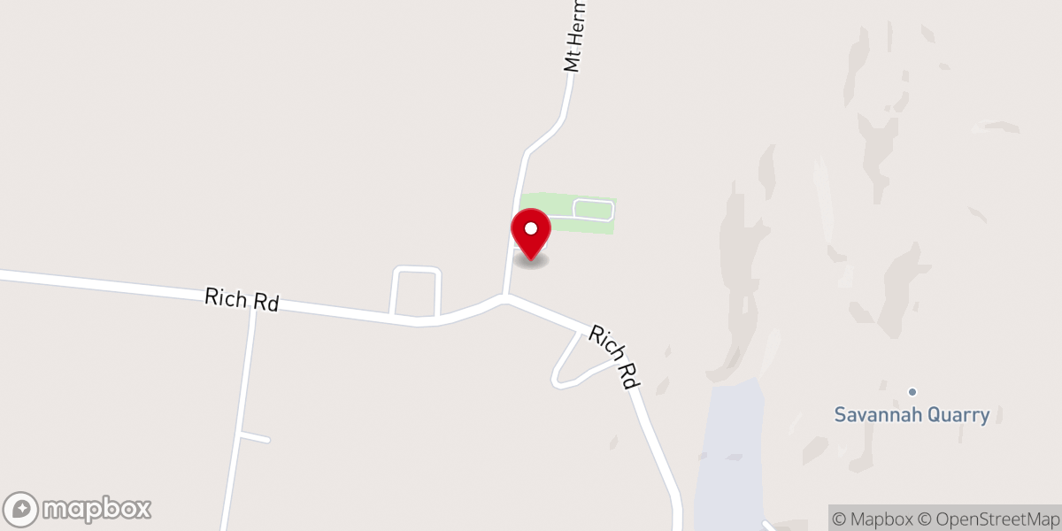 Map showing location of Mount Hermon Baptist Church