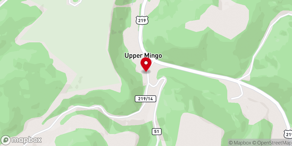 Map showing location of Mingo Run Church