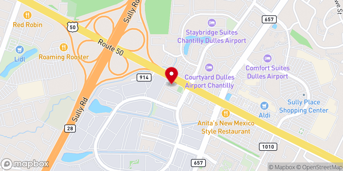 Map showing location of Oakton Baptist Church