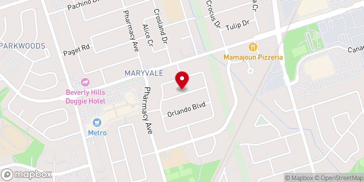Map showing location of Eritrean Orthodox Tewahdo Qudus Mikael Church