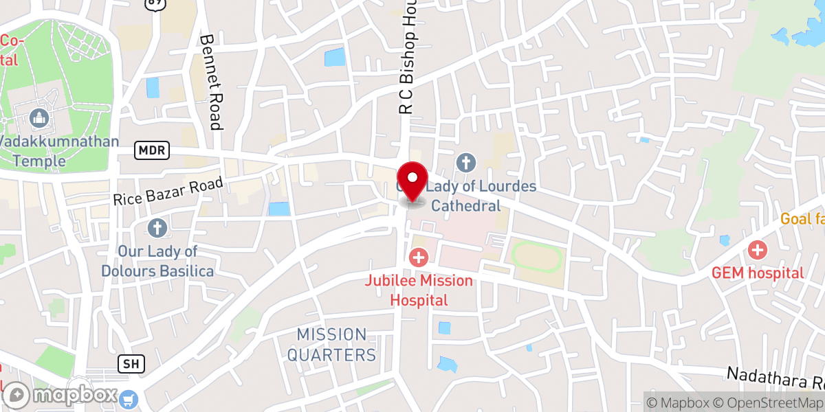 Map showing location of Mar Yohannan Mamdhana Chaldean Syrian Church
