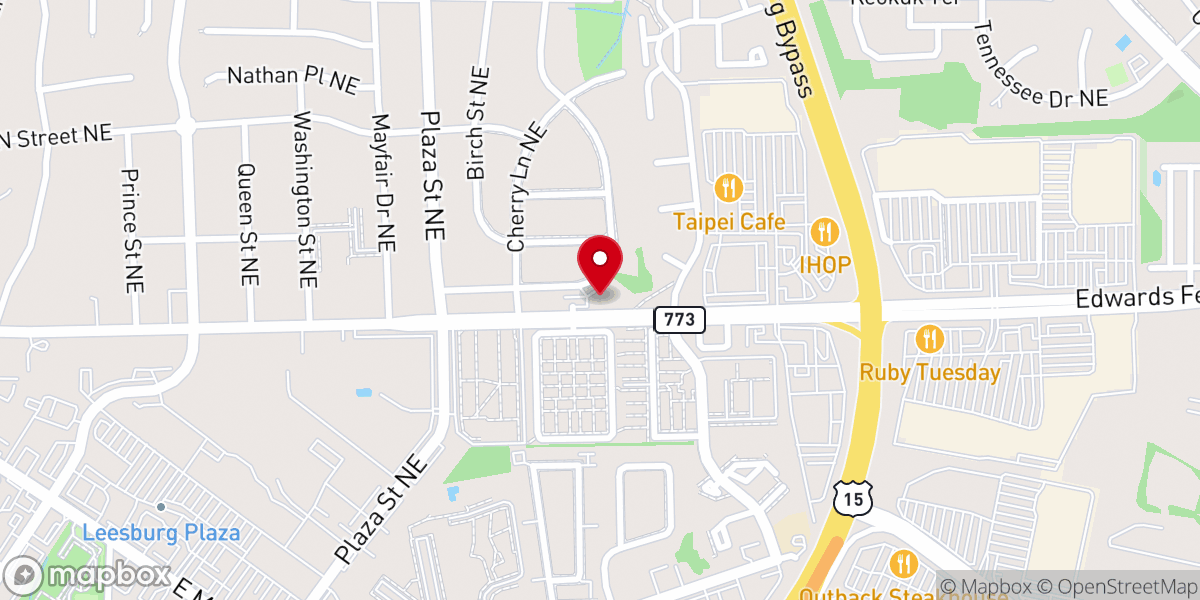 Map showing location of Iglesia Biblica Bautista Emanuel Leesburg
