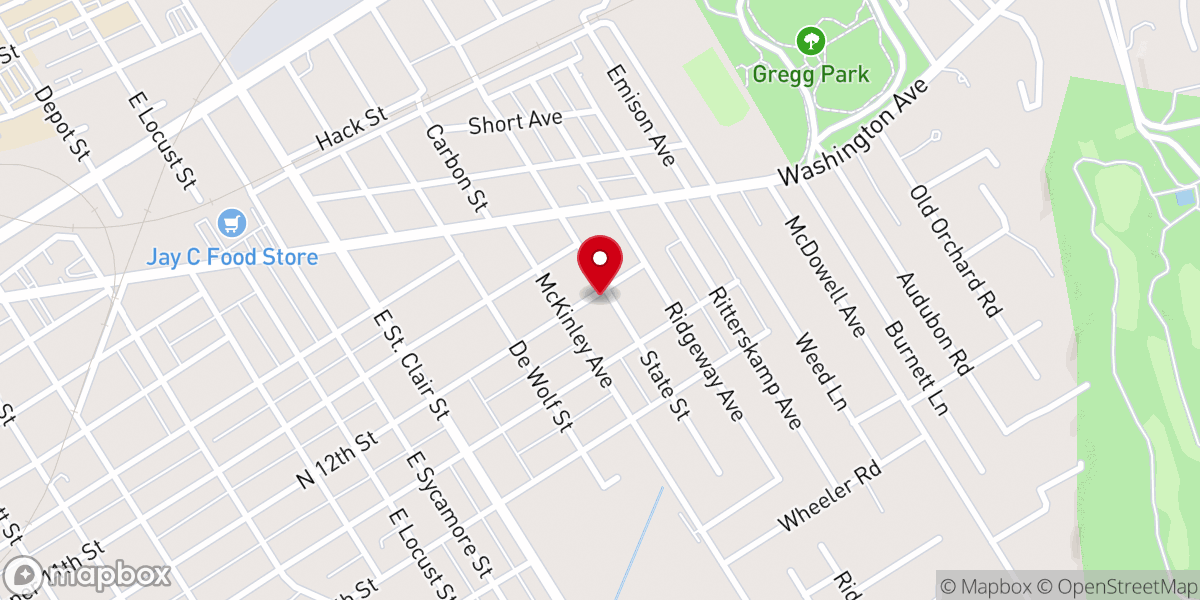 Map showing location of Wilson Creek Church