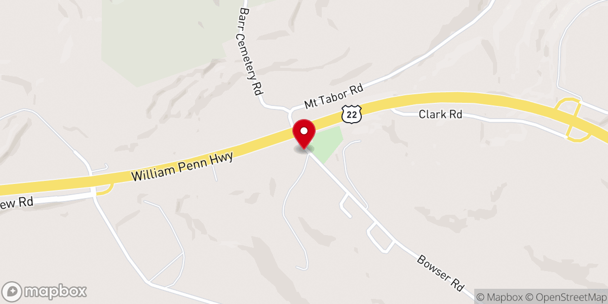 Map showing location of Mount Tabor United Methodist Church