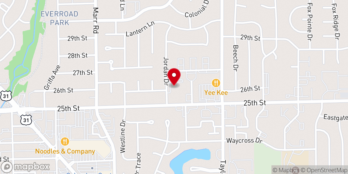 Map showing location of First Lutheran Church