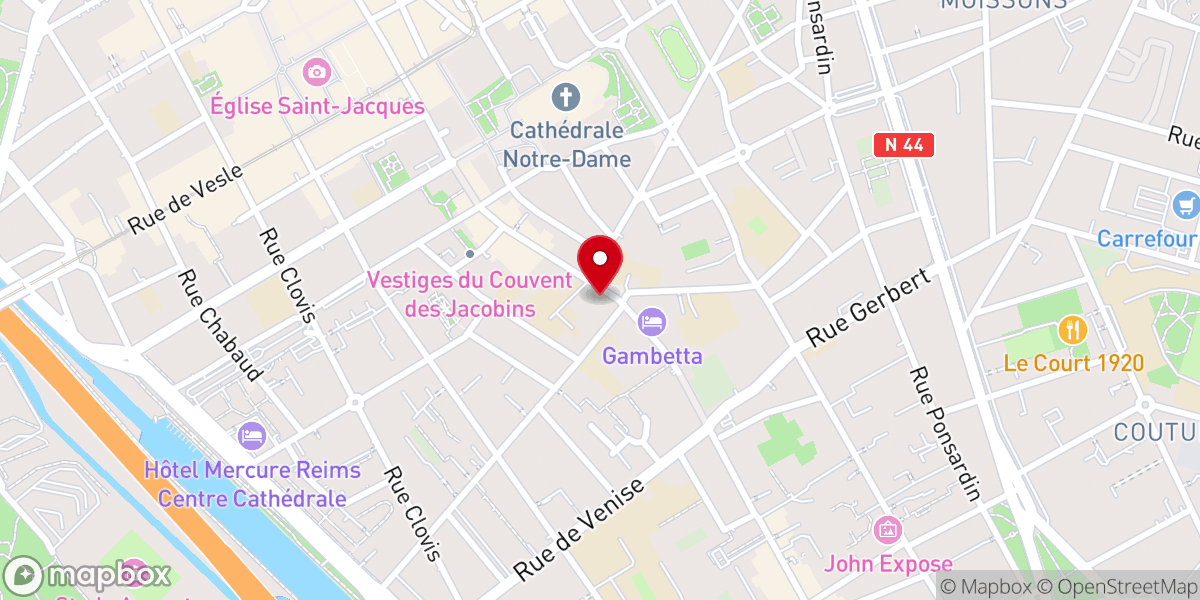 Map showing location of Eglise MCE - Mission Chrétienne Evangélique - Assemblée de Dieu de Reims, Epernay, Fagnières et Châlons-en-Champagne