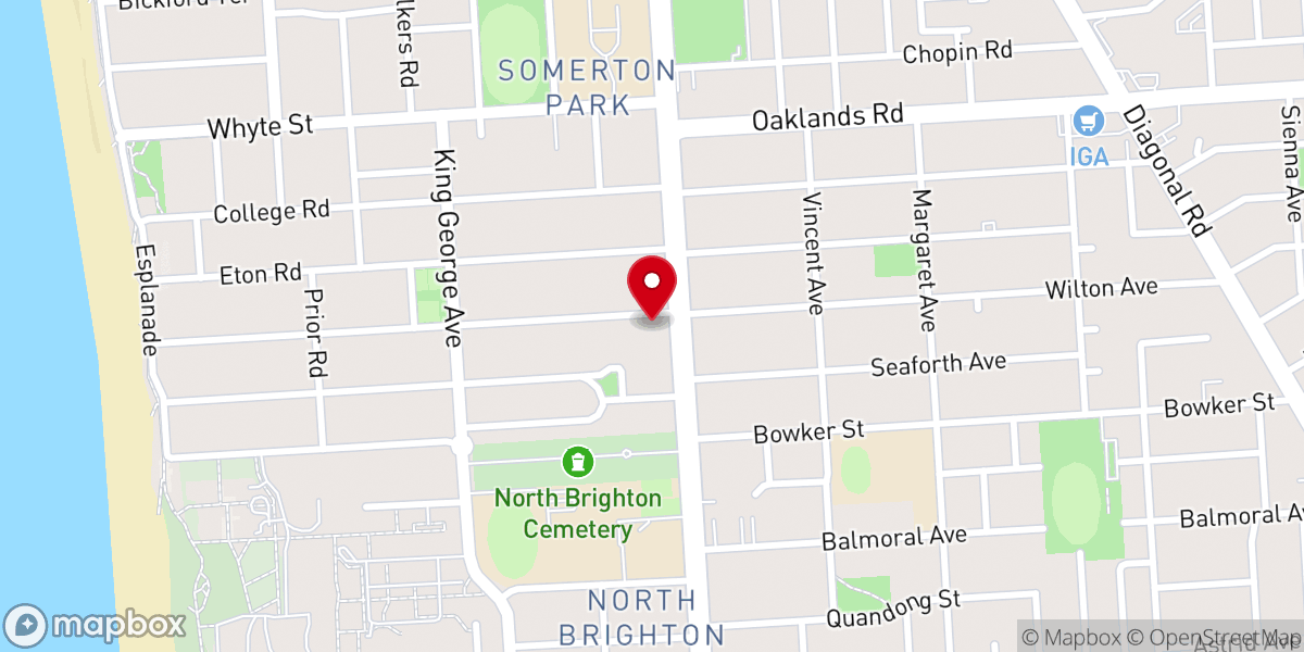 Map showing location of Holdfast Baptist Church