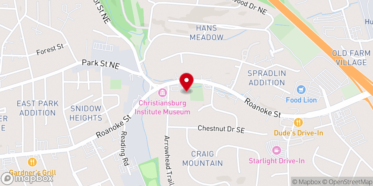 Map showing location of The Salvation Army Worship Center