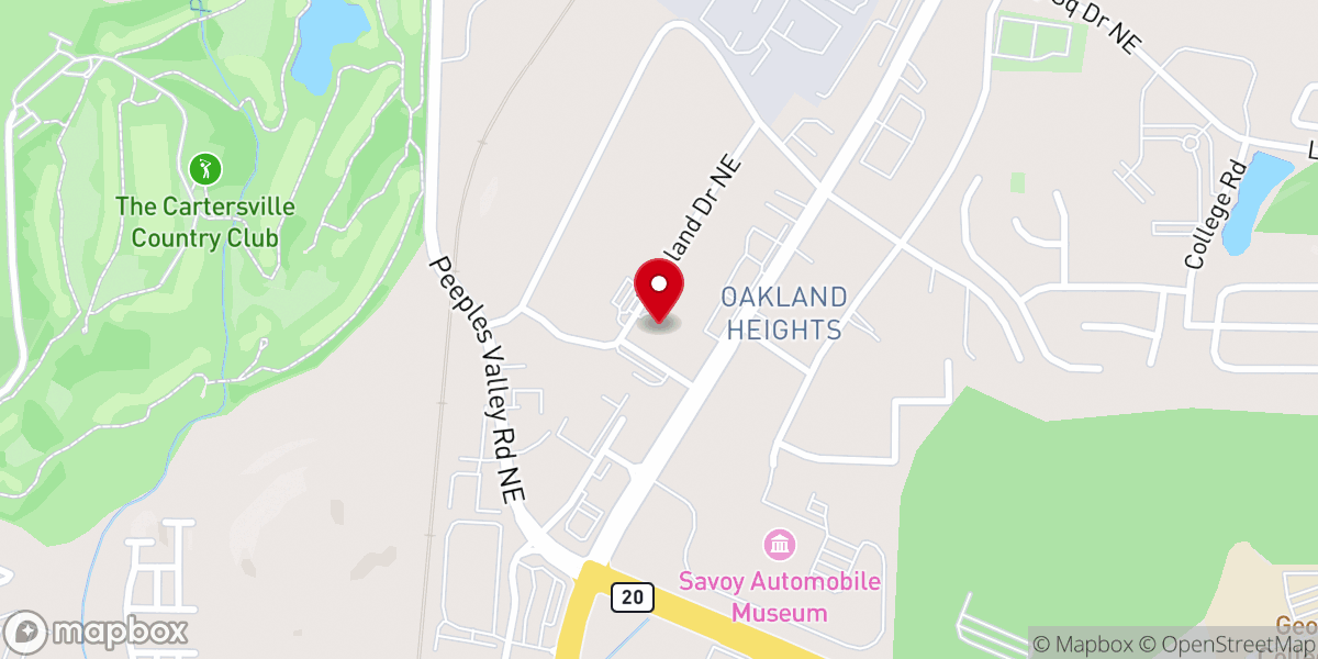 Map showing location of Oakland Heights Baptist Church