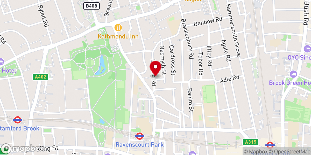 Map showing location of Hammersmith Christian Fellowship (Baptist)