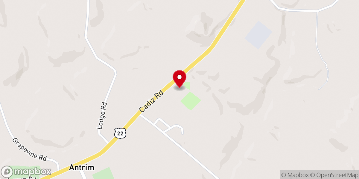 Map showing location of Antrim Mennonite Church