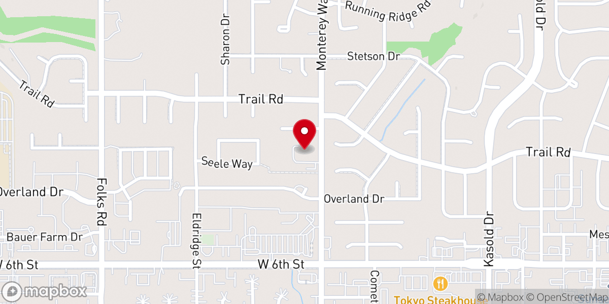 Map showing location of Lawrence Bible Chapel