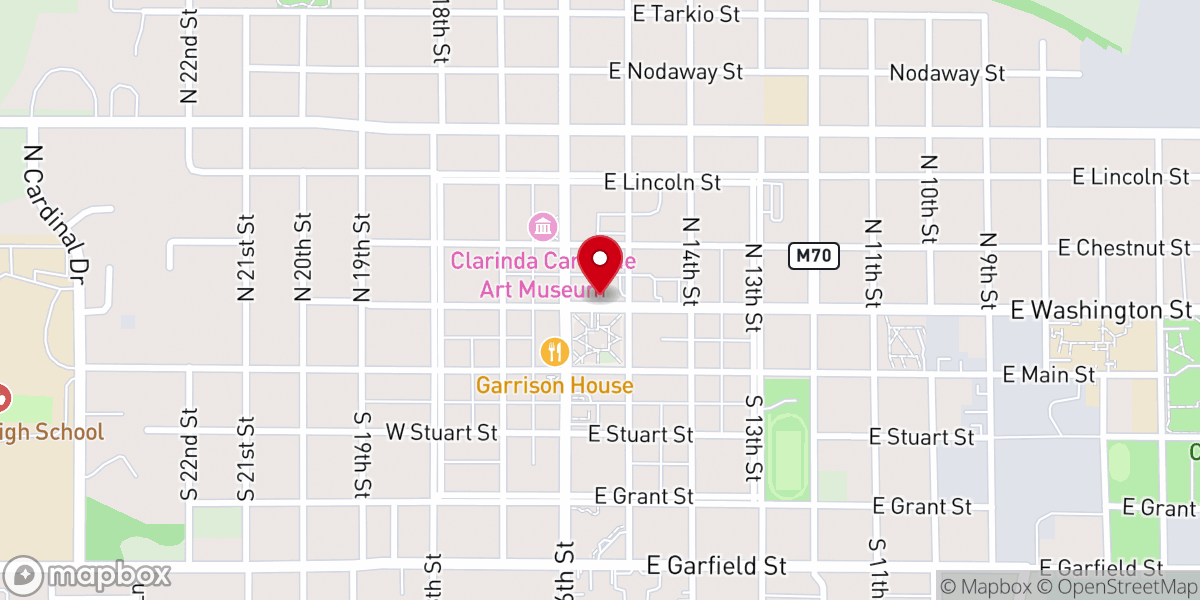 Map showing location of Robin's Nest Cafe