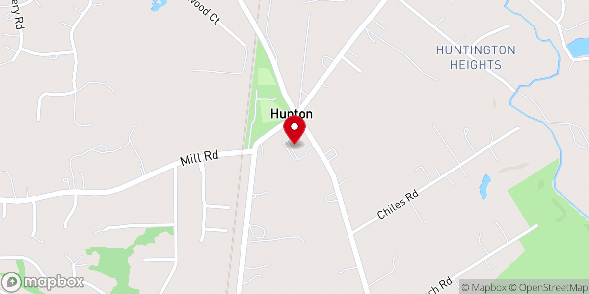 Map showing location of Hunton Baptist Church