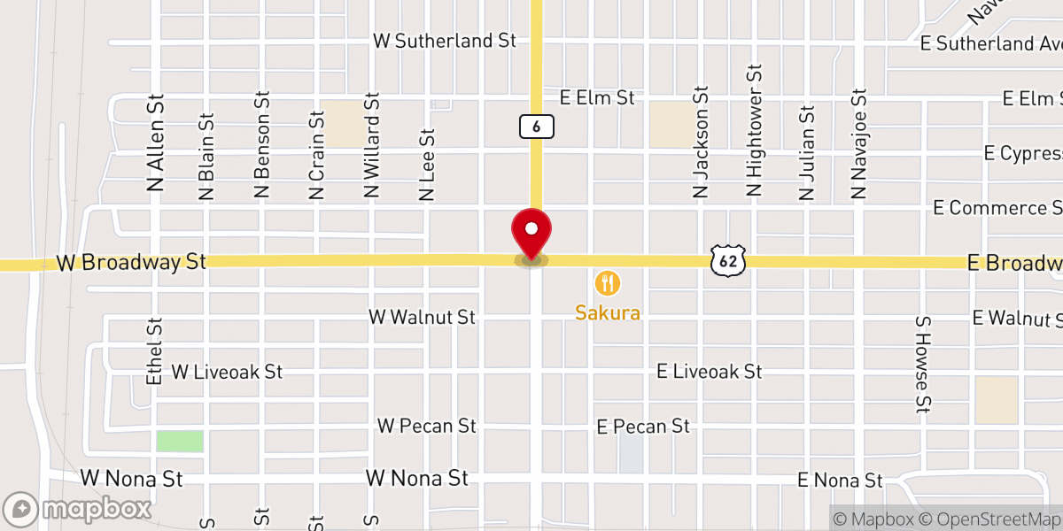 Map showing location of Friendship Baptist Church