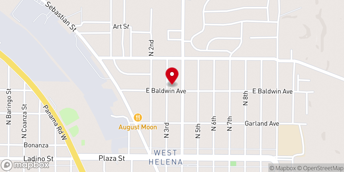 Map showing location of Helena-West Helena 2nd Baptist Church