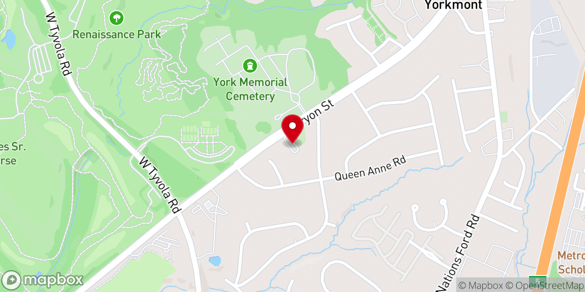 Map showing location of Charlotte Church of Christ