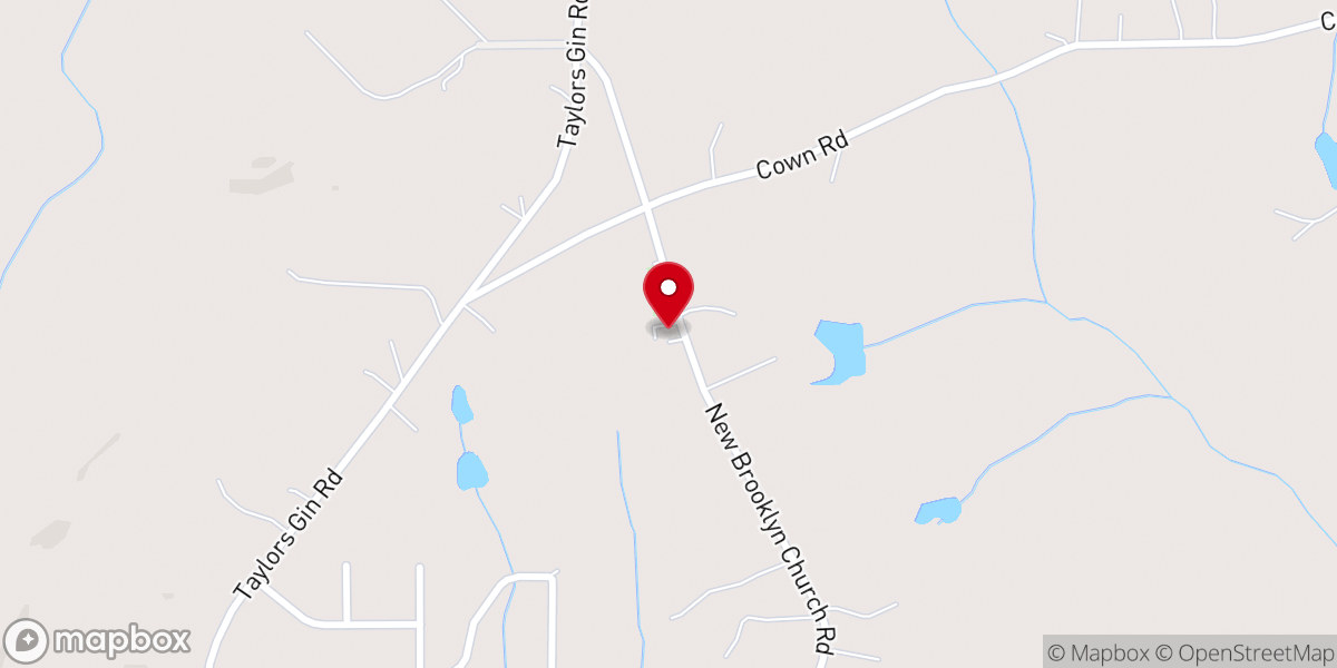Map showing location of New Brooklyn Baptist Church
