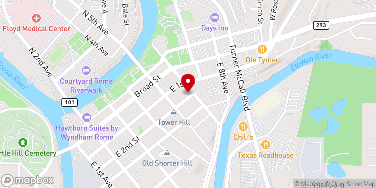 Map showing location of St. Paul AME Church, Rome