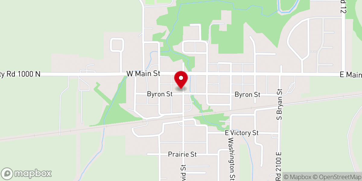 Map showing location of Sidney Township Hall