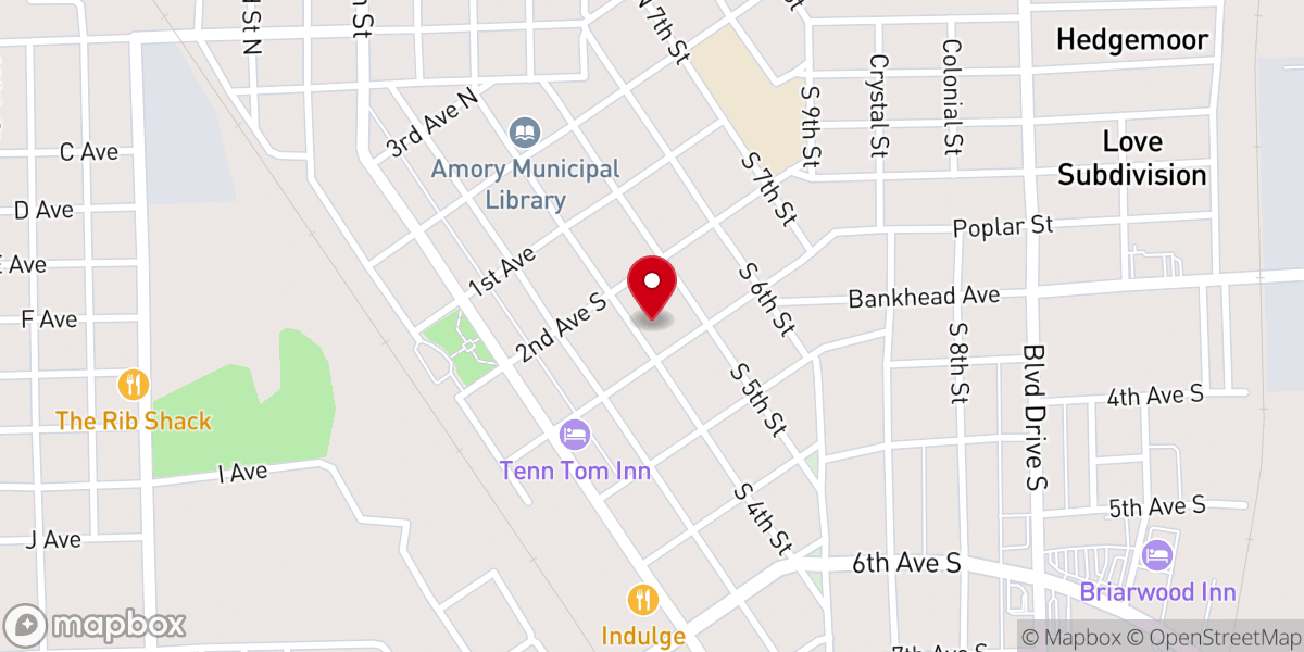 Map showing location of First Presbyterian Church