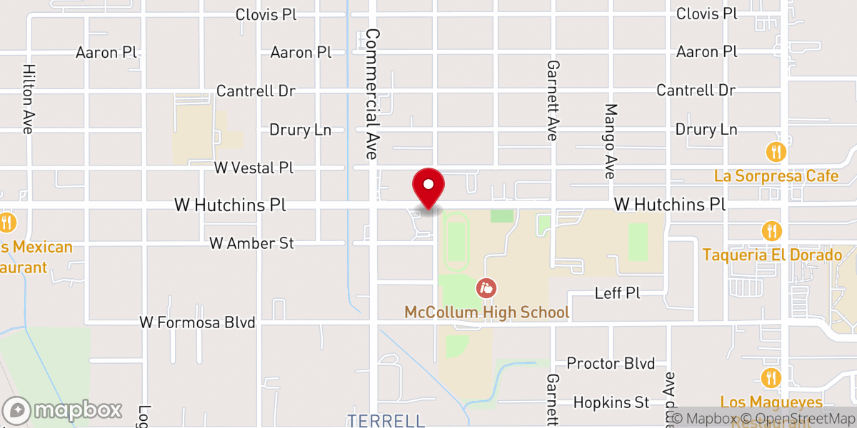 Map showing location of Mayfield Park Baptist Church