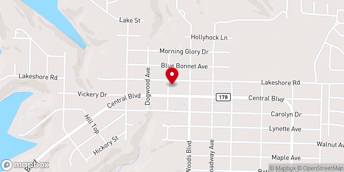 Map showing location of Bull Shoals Food Pantry