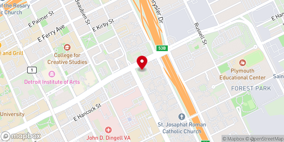 Map showing location of Plymouth United Church of Christ