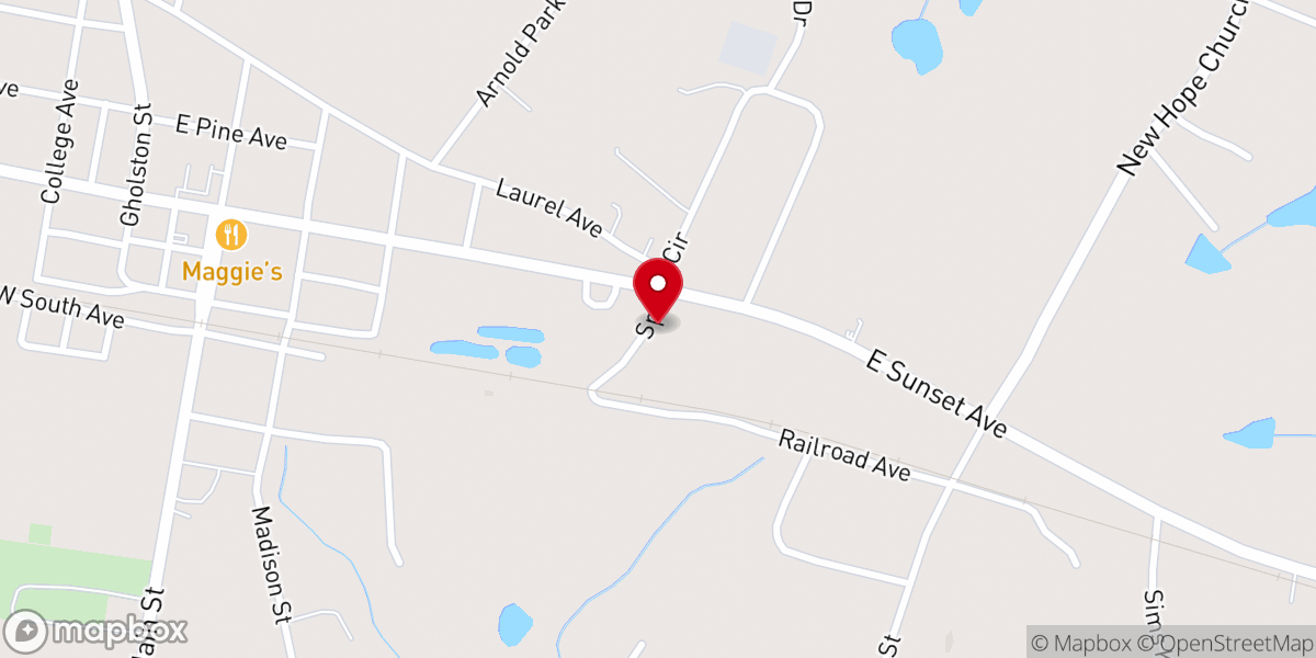 Map showing location of Springfield Baptist Church