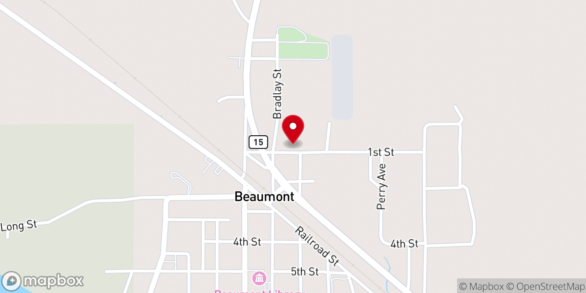 Map showing location of First Baptist Church